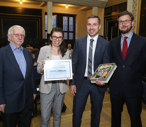 Ocenění "Age management excellence award" si pro rok 2019 odnáší KASPER KOVO s.r.o.